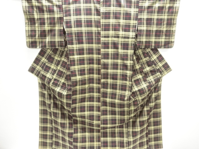 JAPANESE KIMONO / YONEZAWA TSUMUGI / WOVEN GRID